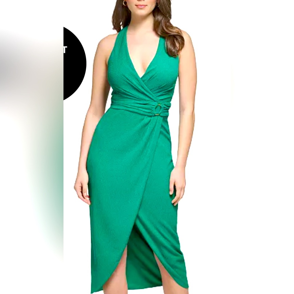 Guess Apple green fitted midi dress. Size 4.